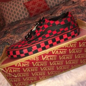 Old school red and black checkered vans